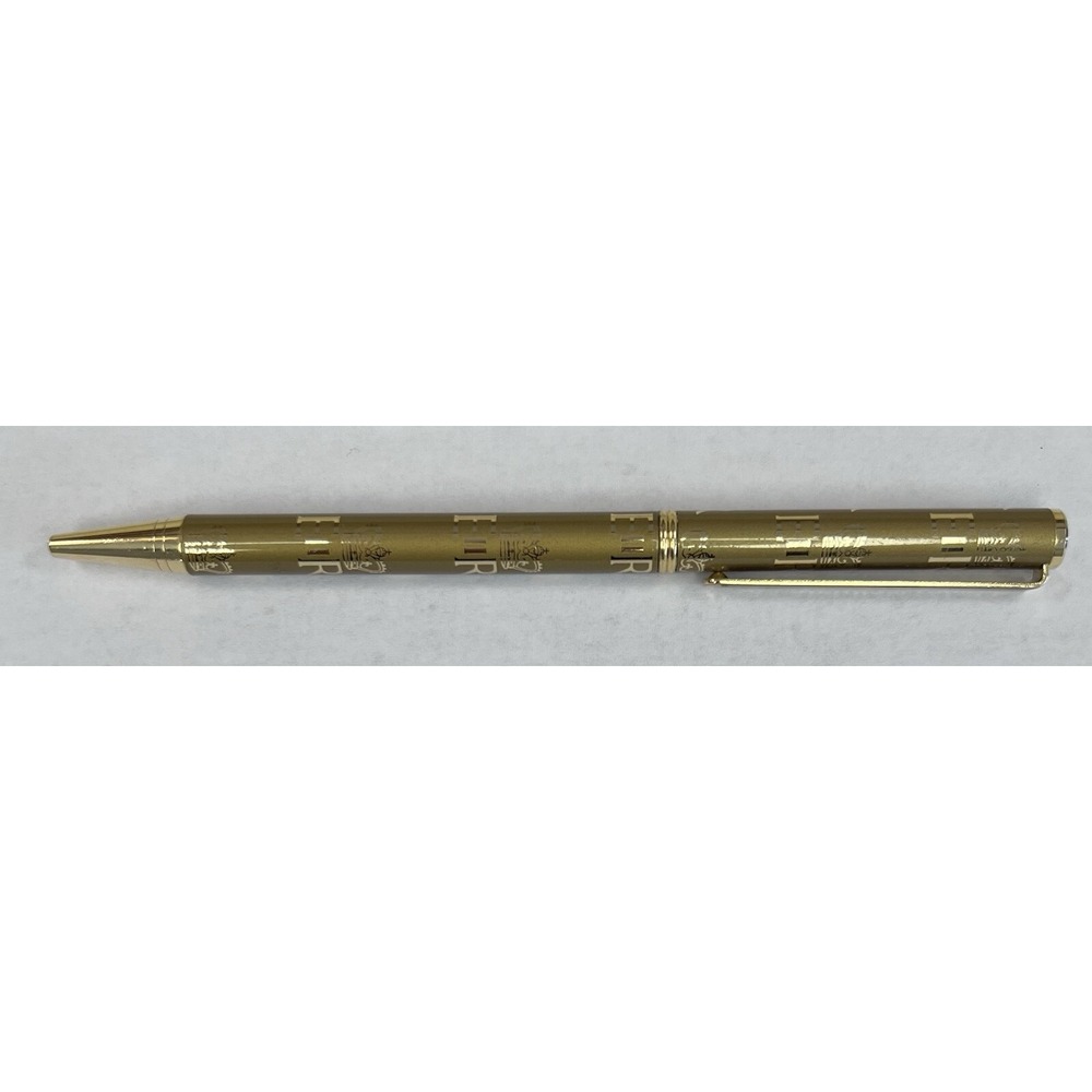 Buckingham Palace Engraved All Over Gold Twist Blue Ink Pen